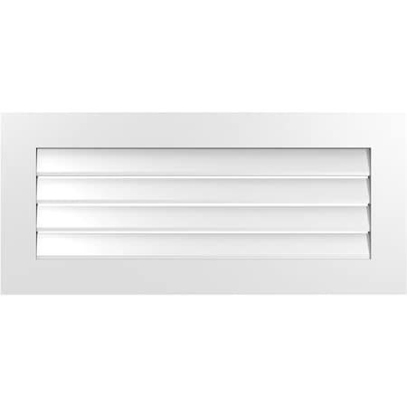 Vertical Surface Mount PVC Gable Vent: Functional, W/ 3-1/2W X 1P Standard Frame, 40W X 18H